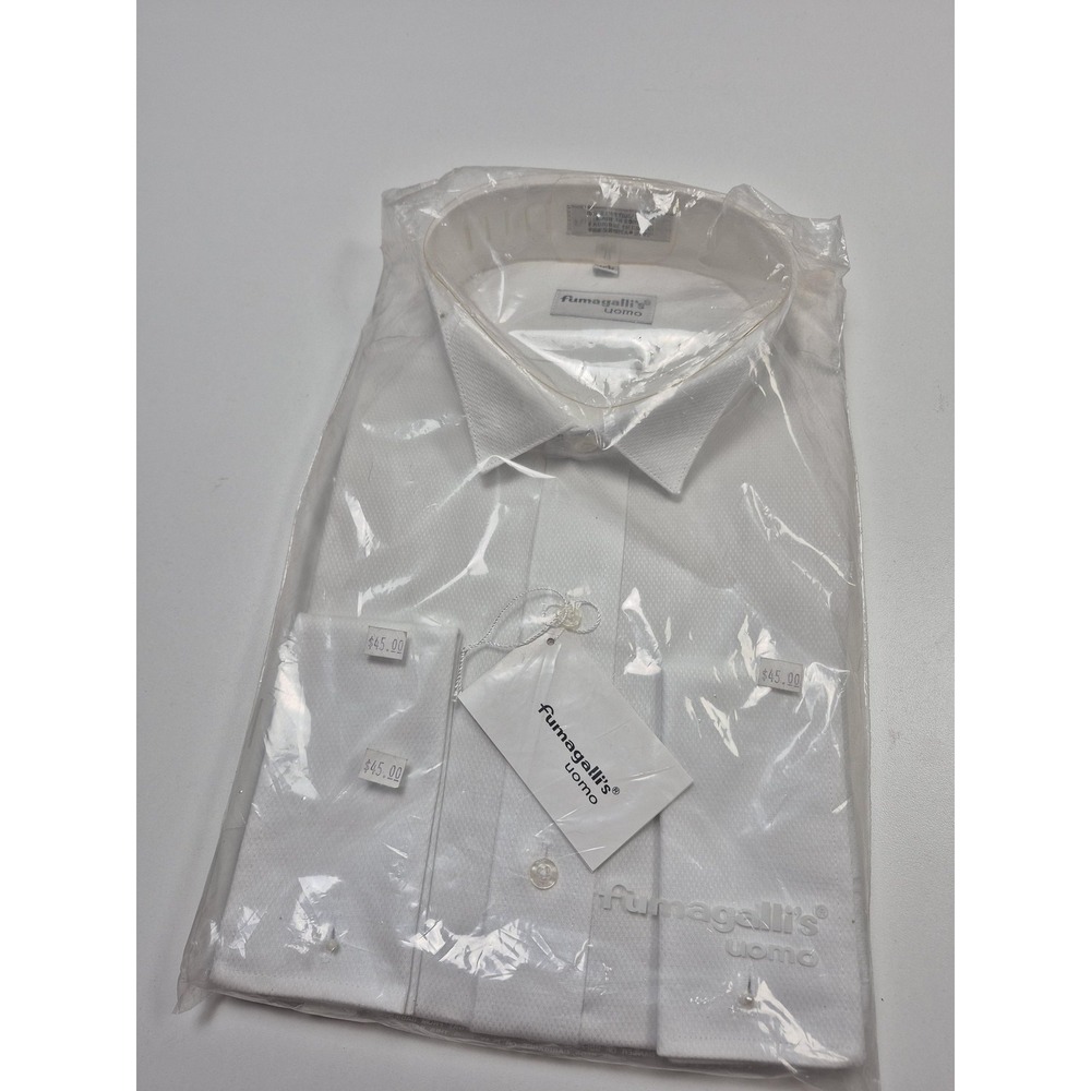 Fumagalli's Dress Shirt Mens 17 32/33 White French Cuff Formal Long Sleeve